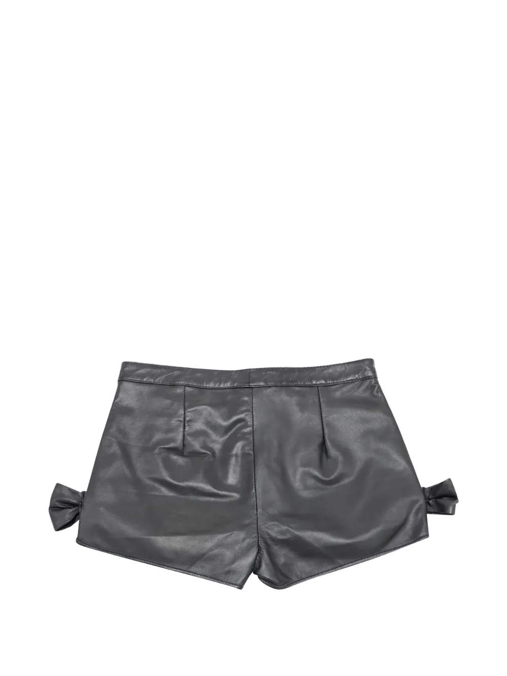 Red Valentino Vintage bow-embellished leather shorts - Zwart