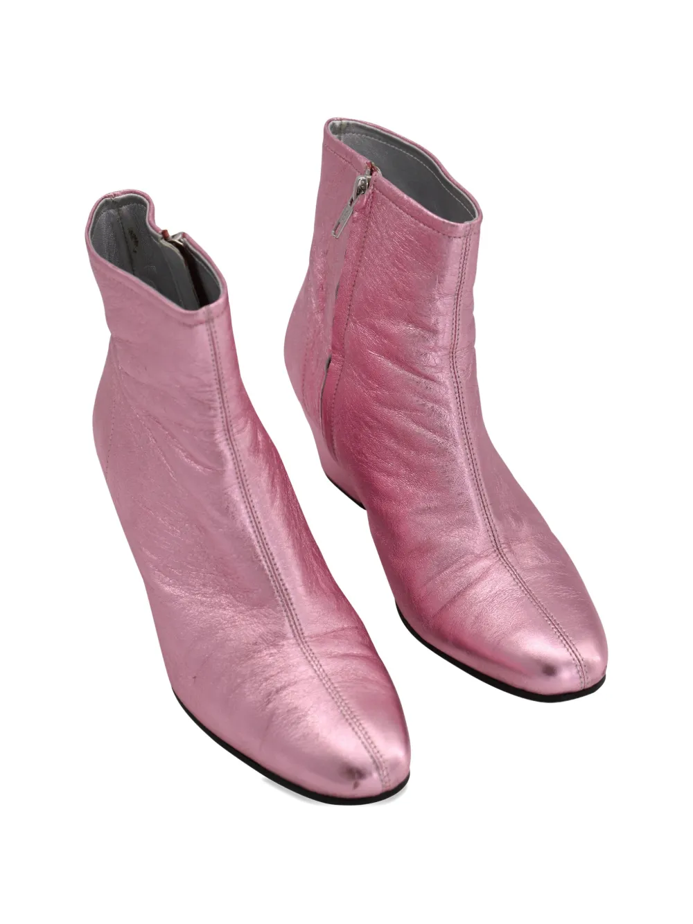 Alexa Chung Beatnik metallic-cuban ankle boot - Roze