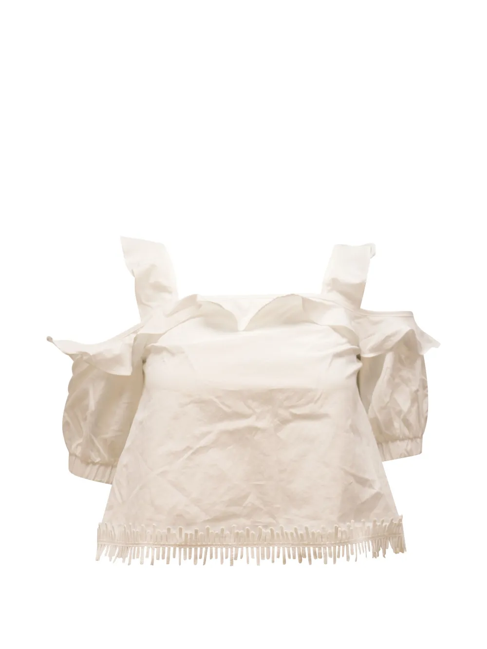 Nicholas cold-shoulder ruffles top - Bianco