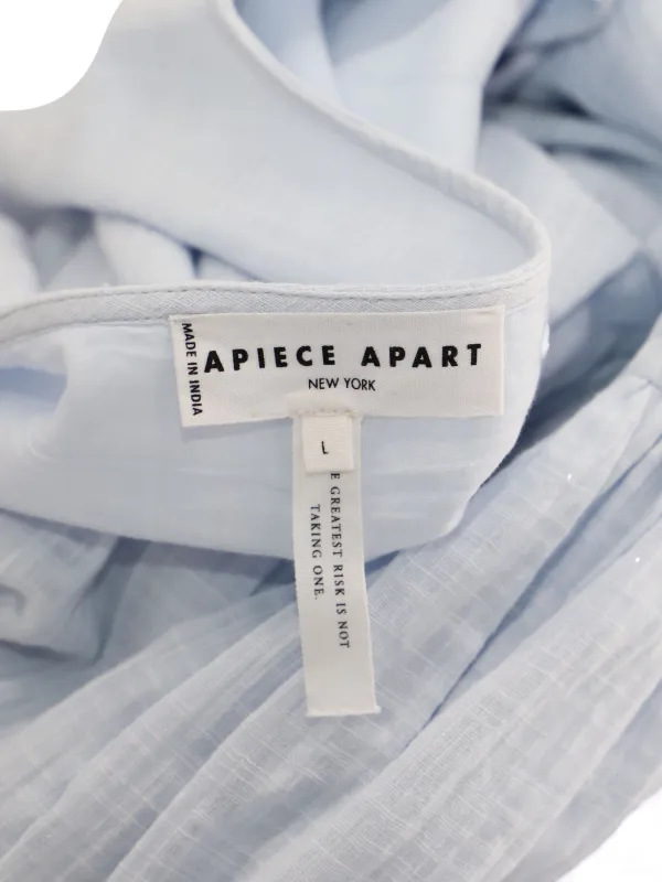 Apiece Apart ruffled-sleeve Midi Dress | Blue | FARFETCH Apiece Apart ruffled-sleeve Midi Dress | Blue | FARFETCH