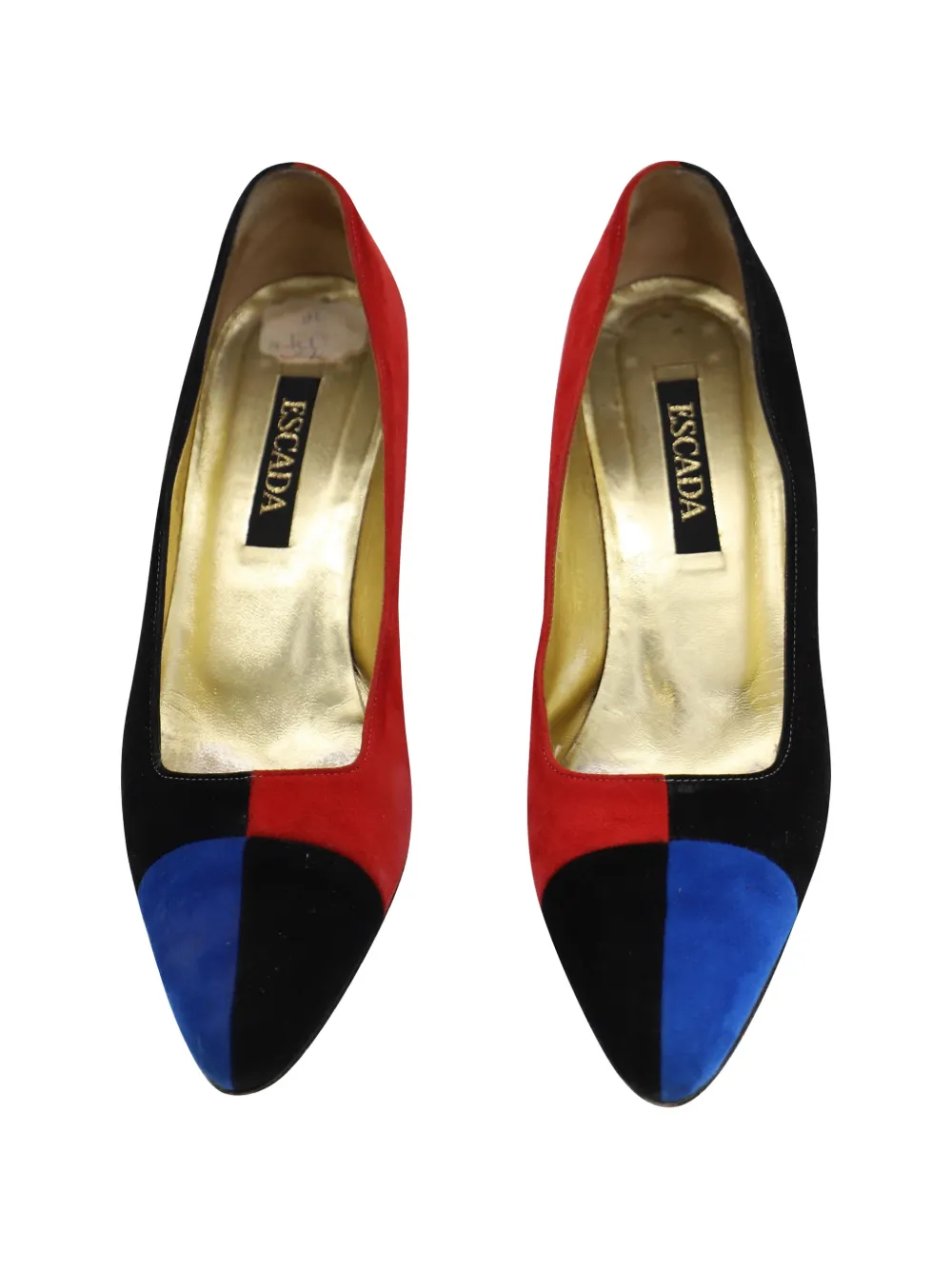 Escada Pre-Owned 1980s colour-block heeled pumps - Zwart