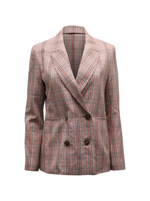 Iris & Ink double-breasted plaid blazer