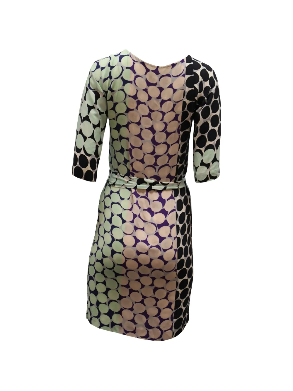 Diane Von Furstenberg Vintage polka dot tie-waist silk dress - Zwart