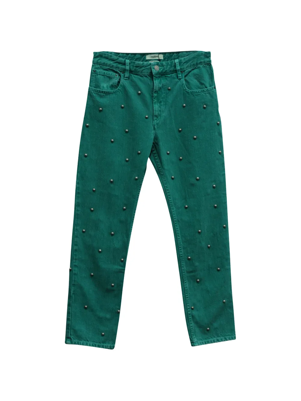 Isabel Marant Vintage 2017 pearl-embellished jeans - Groen