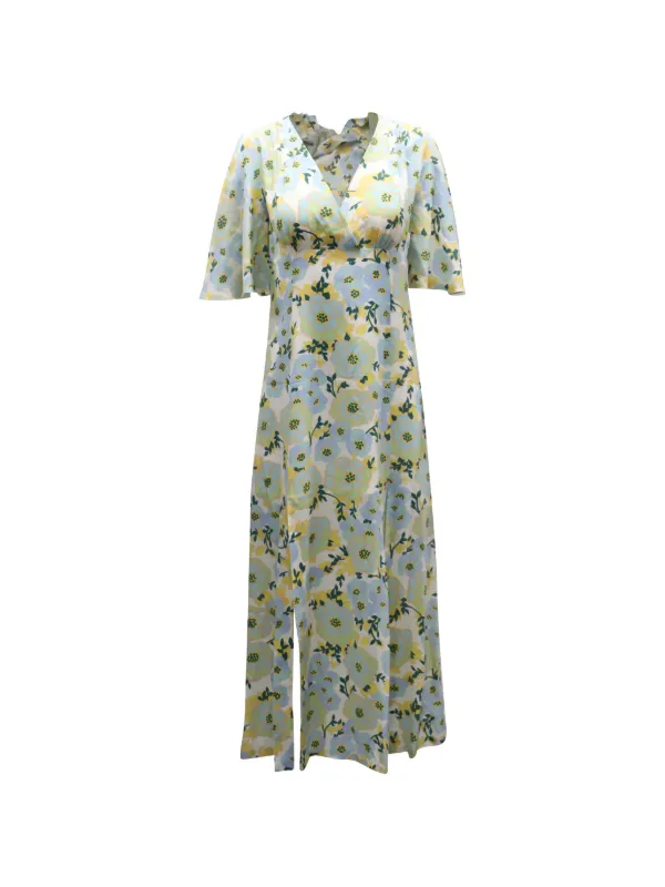 sandro silk printed wrap dress Sandro silk dress
