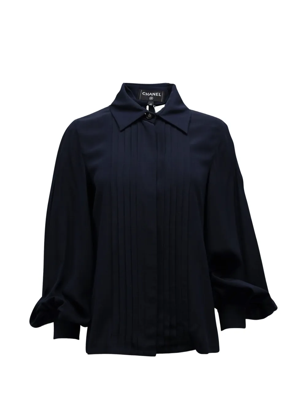 CHANEL Pre-Owned pleated buttoned blouse - Blau