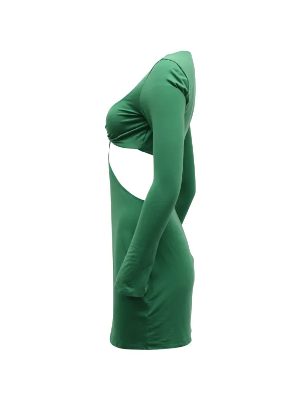 reformation green mini dress Reformation Marlowe Mini Dress in Cilantro Size Small main image 1