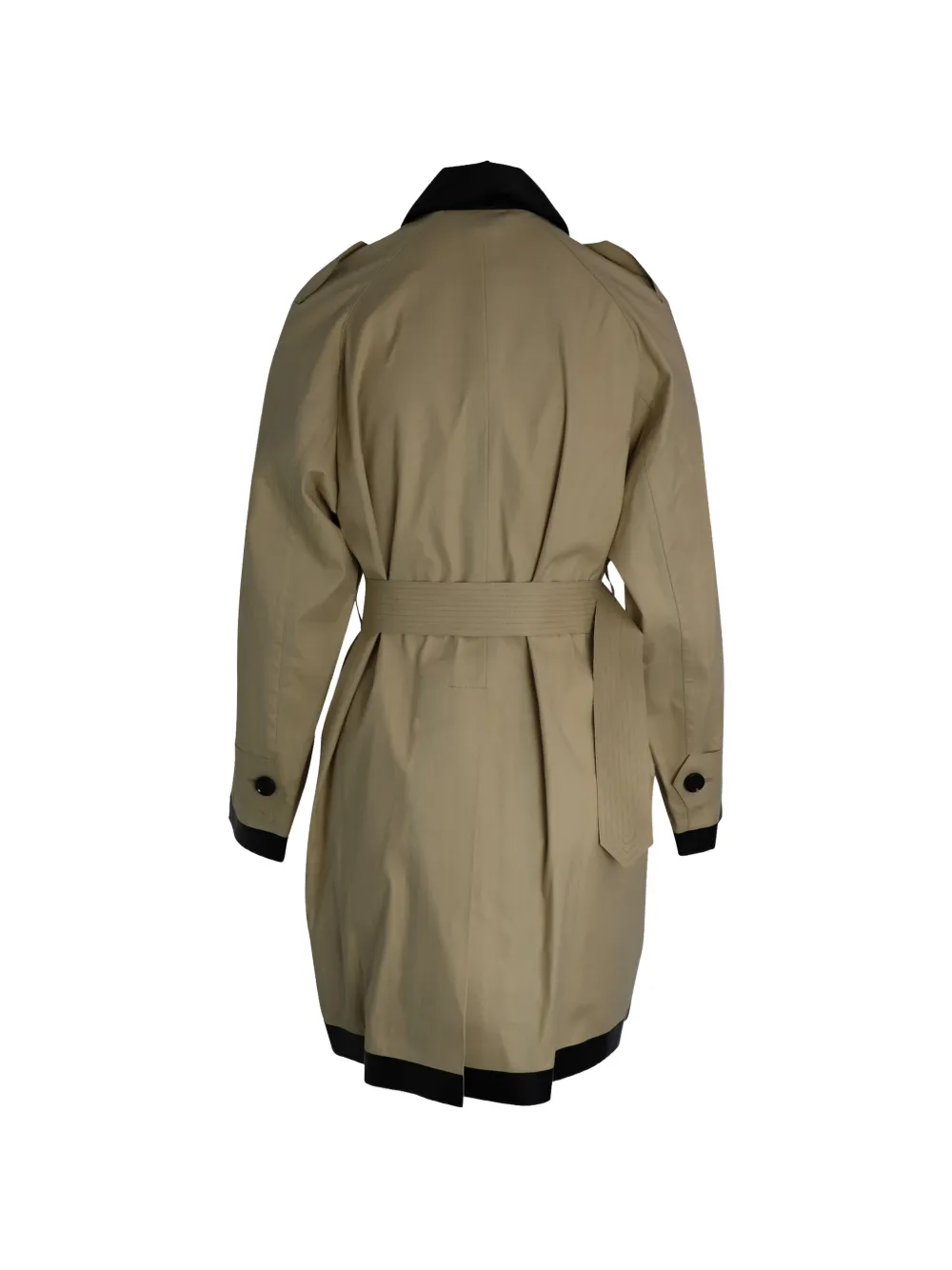 Burberry Pre-Owned leather-trim belted trench coat - Beige