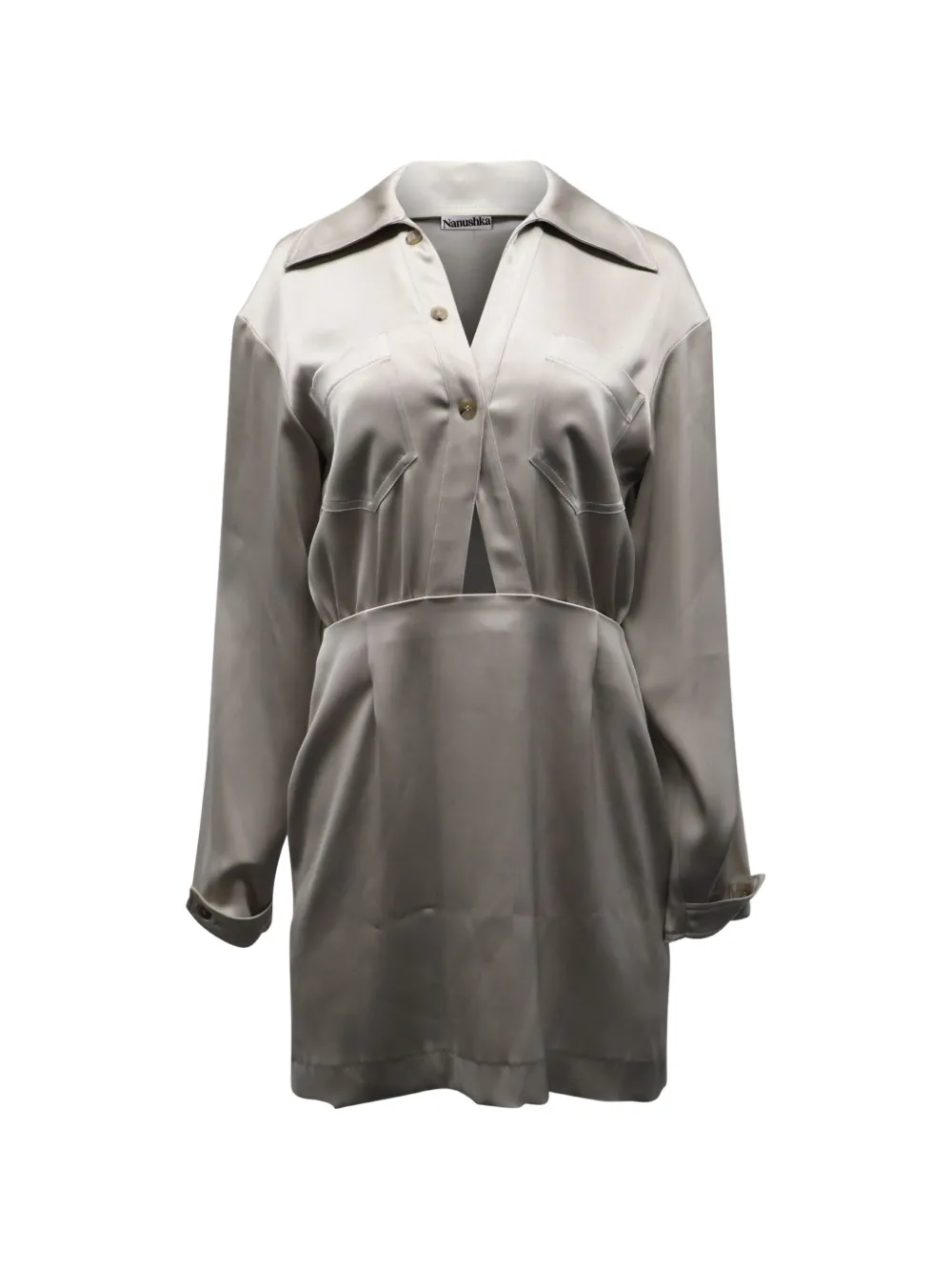 Nanushka 2001 cutout shirt dress - Grigio
