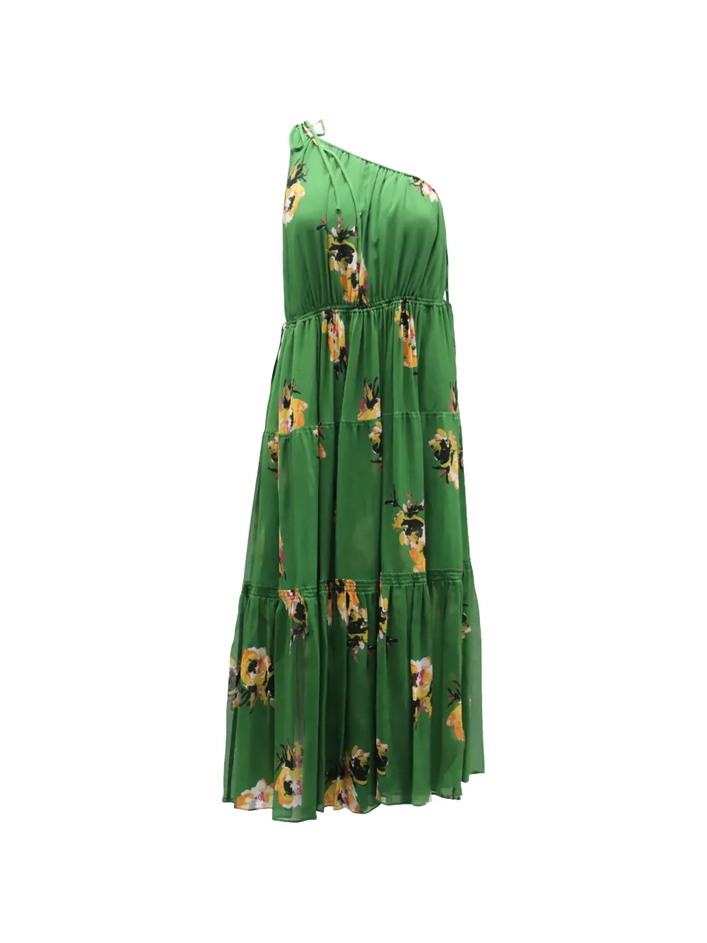 A.L.C. one-shoulder floral-print dress - Verde