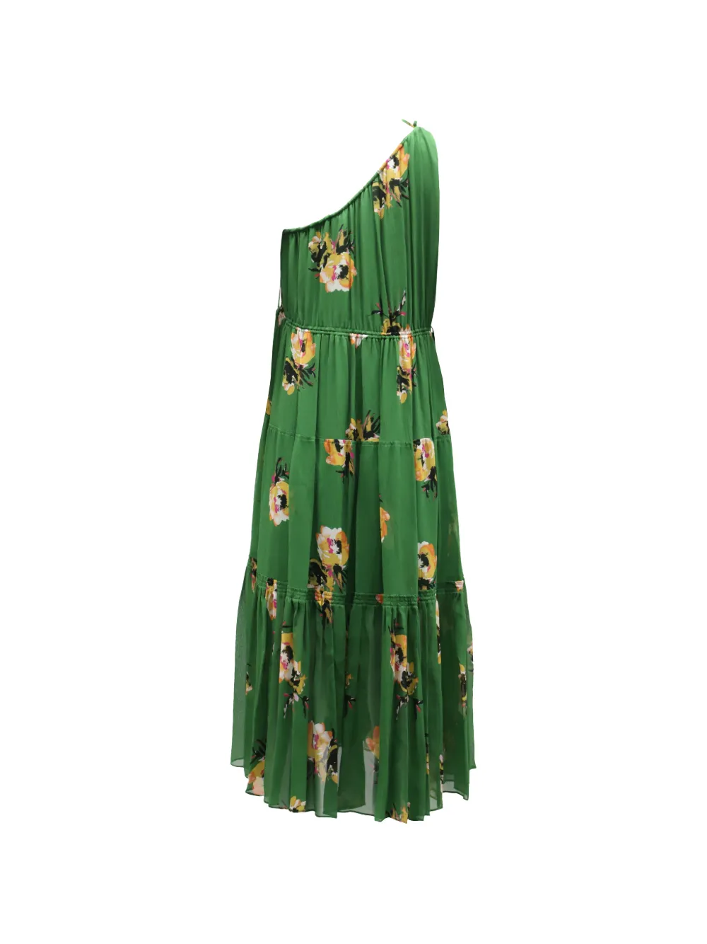 A.L.C. one-shoulder floral-print dress - Groen