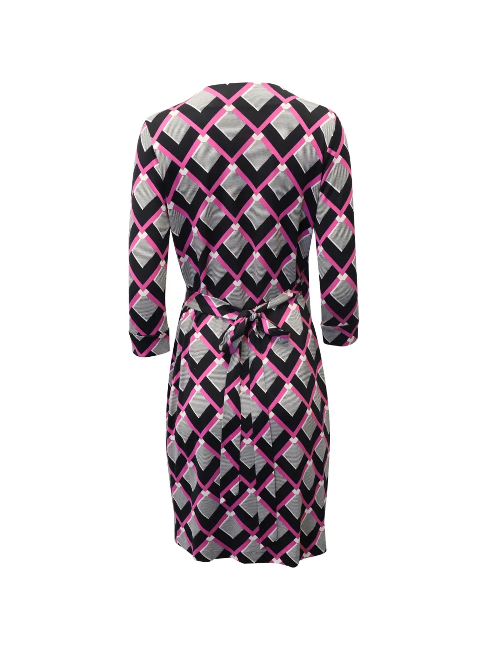 Diane Von Furstenberg Vintage tartan wrap midi dress - Grijs