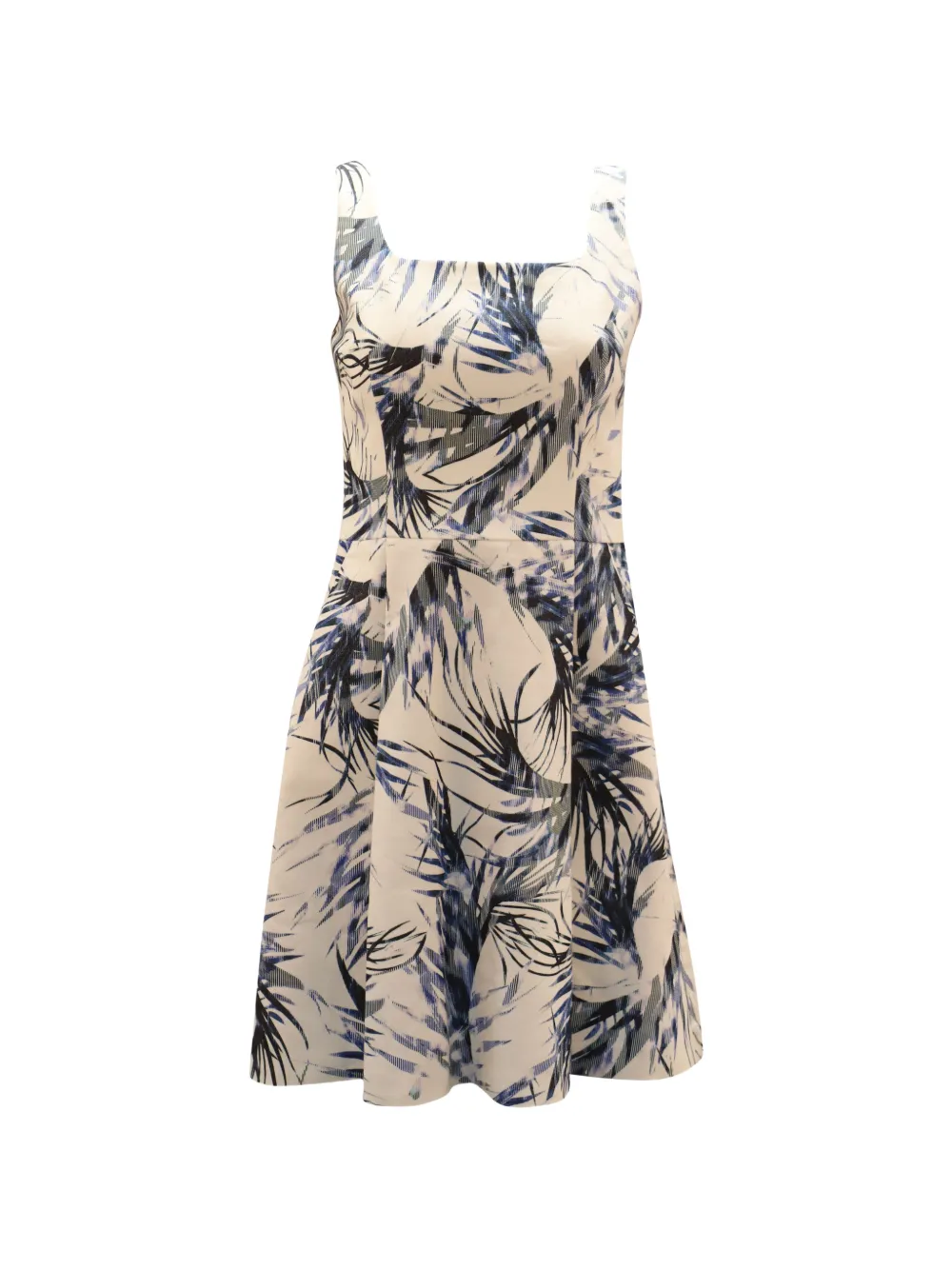 BOSS leaf-print mini dress - Bianco