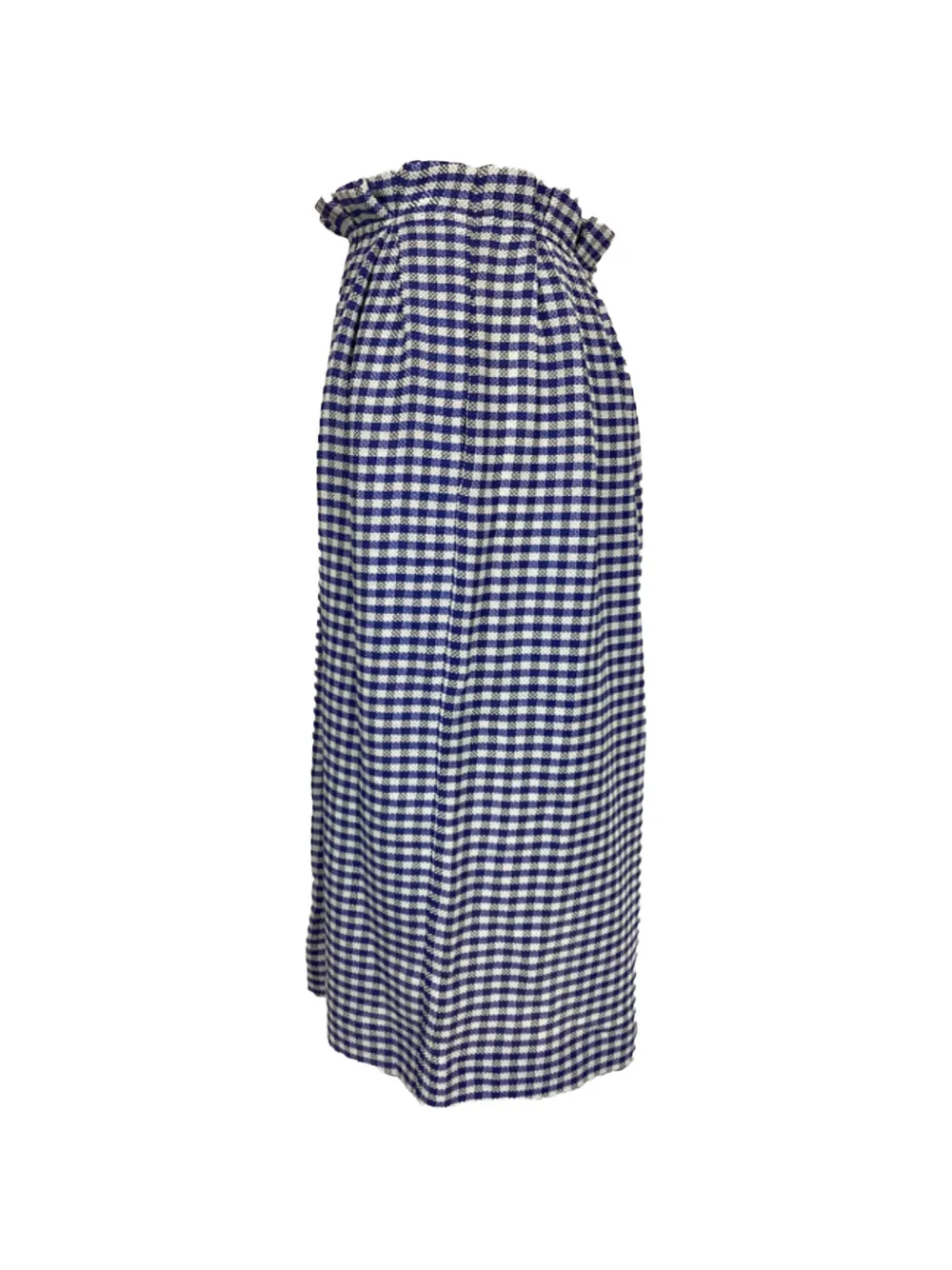  Mother Of Pearl Check-pattern Midi Skirt - Blue 