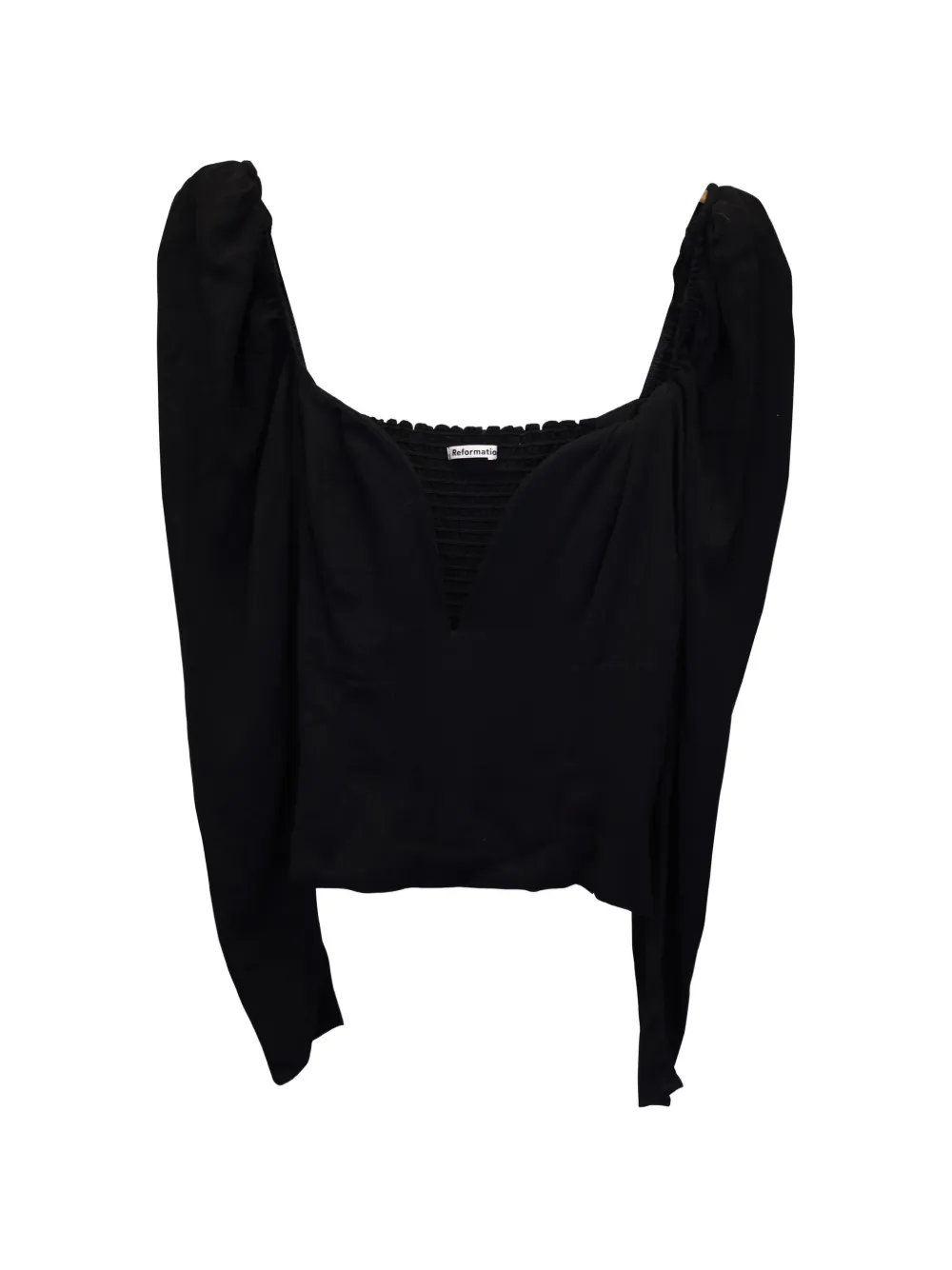 Reformation puff-sleeve blouse - Nero