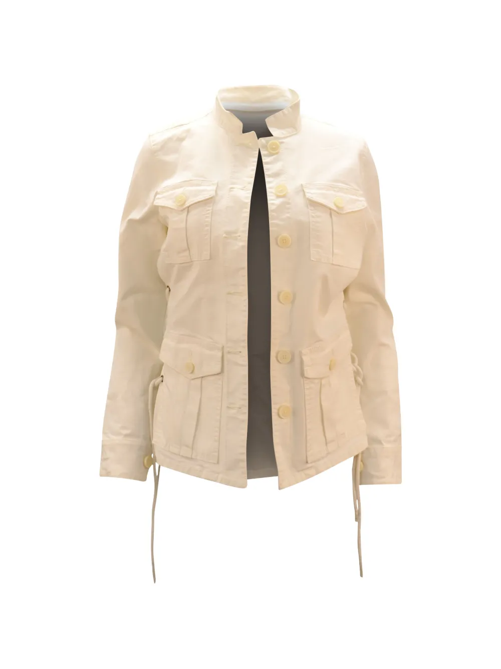 Pre-owned Tory Burch Flap-pocket Jacket In Neutral