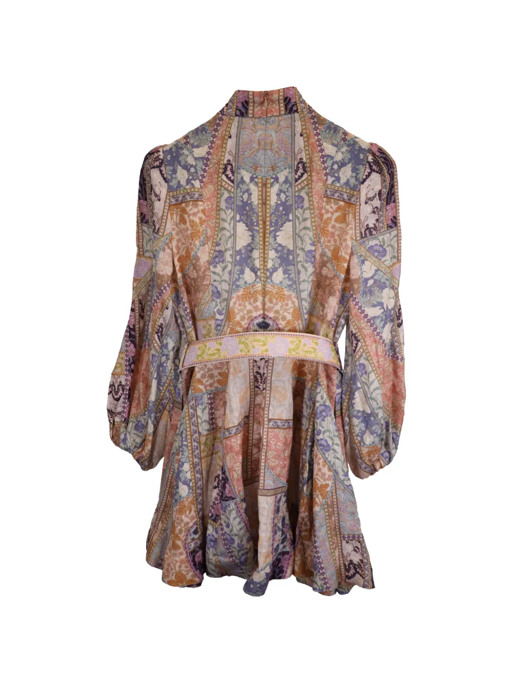 ZIMMERMANN printed long-sleeve dress - Beige