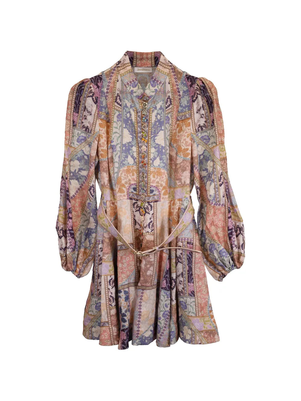 ZIMMERMANN printed long-sleeve dress - Toni neutri