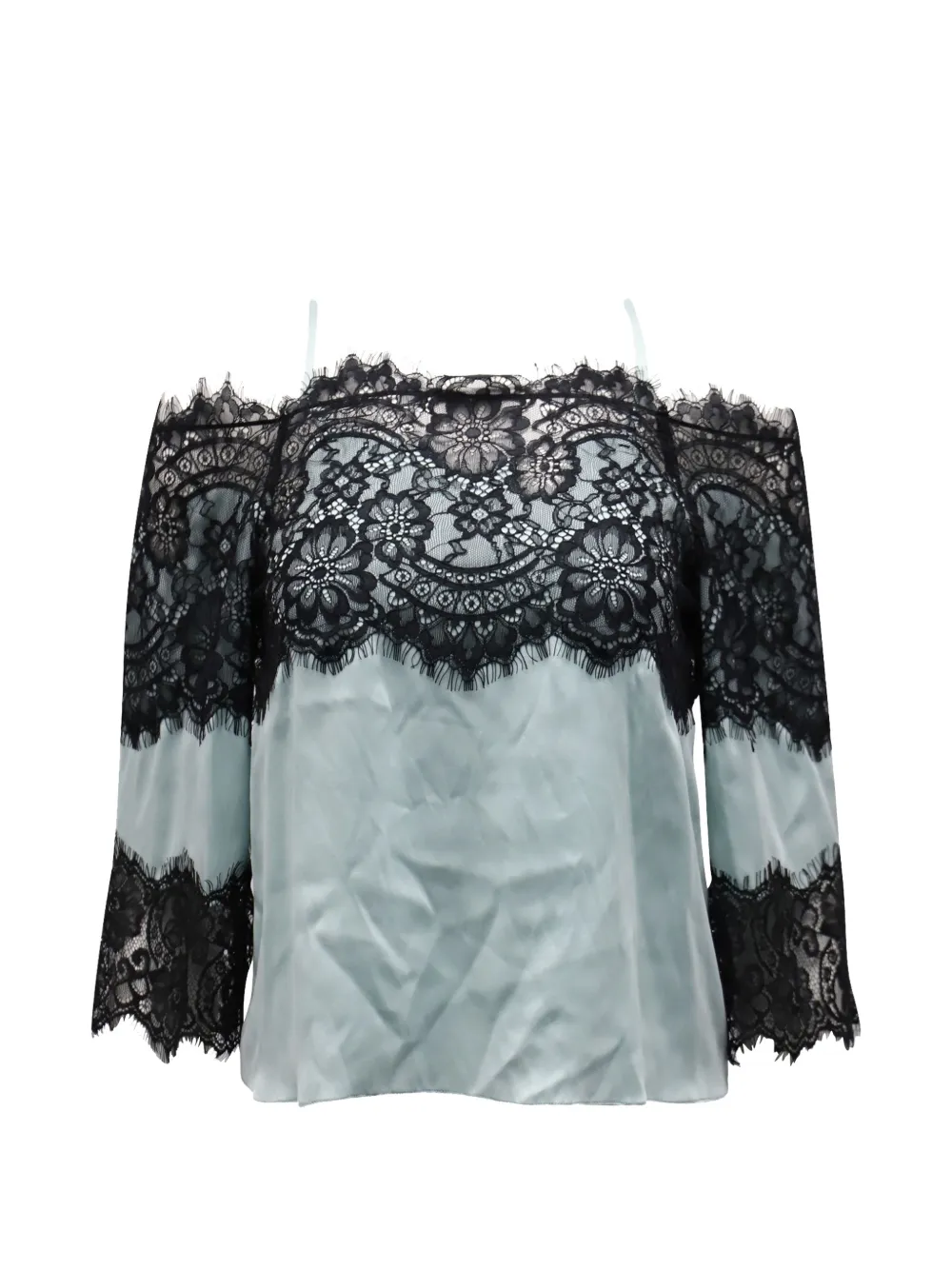 alice + olivia lace-panel blouse - Blu