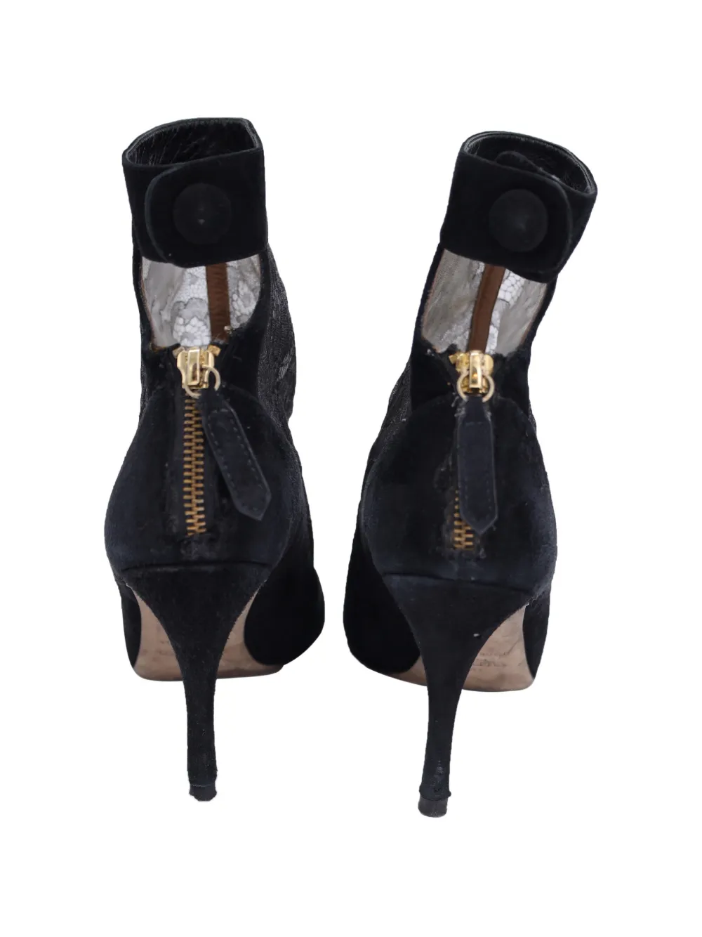 Valentino Garavani Pre-Owned lace pattern stiletto ankle boots - Zwart