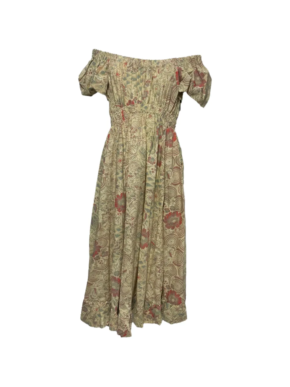 Ulla Johnson floral-print off-shoulder midi dress - Neutrals