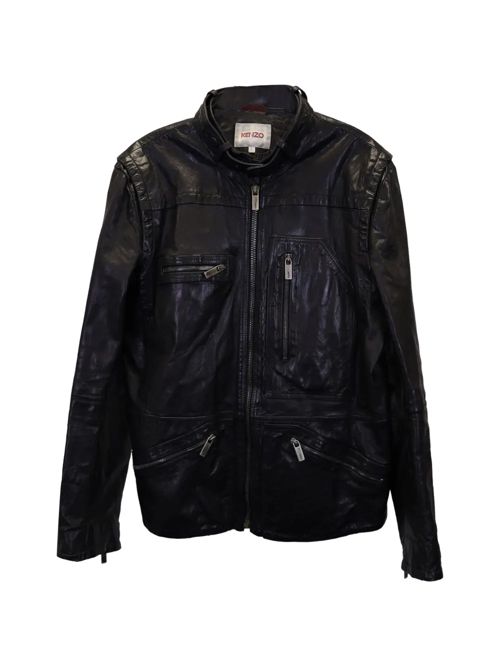 Kenzo Pre-Owned zip-up leather jacket - Nero