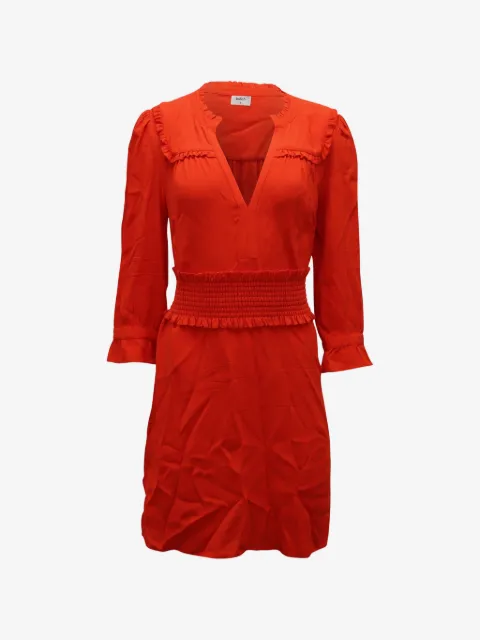 Ba&Sh vestido corto fruncido con volantes