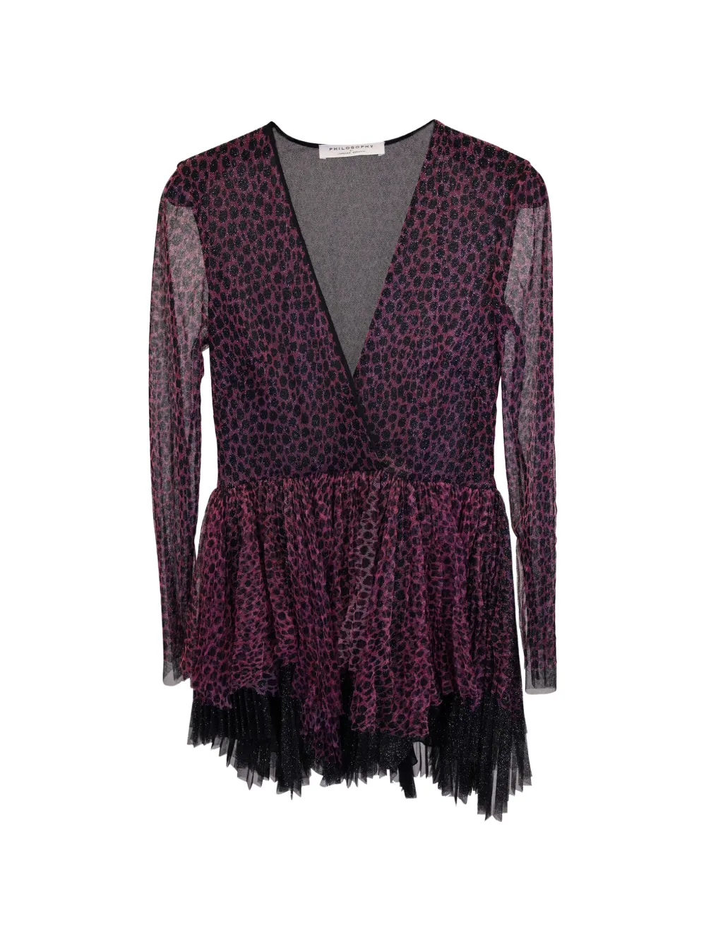 Philosophy Di Lorenzo Serafini V-neck leopard-print mini dress - Rosa