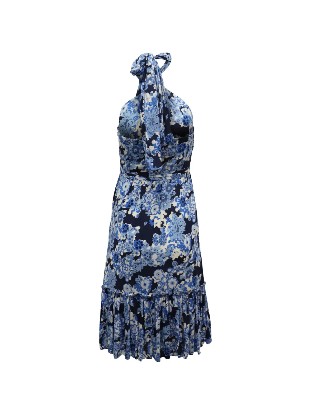 Tory Burch halterneck floral-print midi dress - Blauw