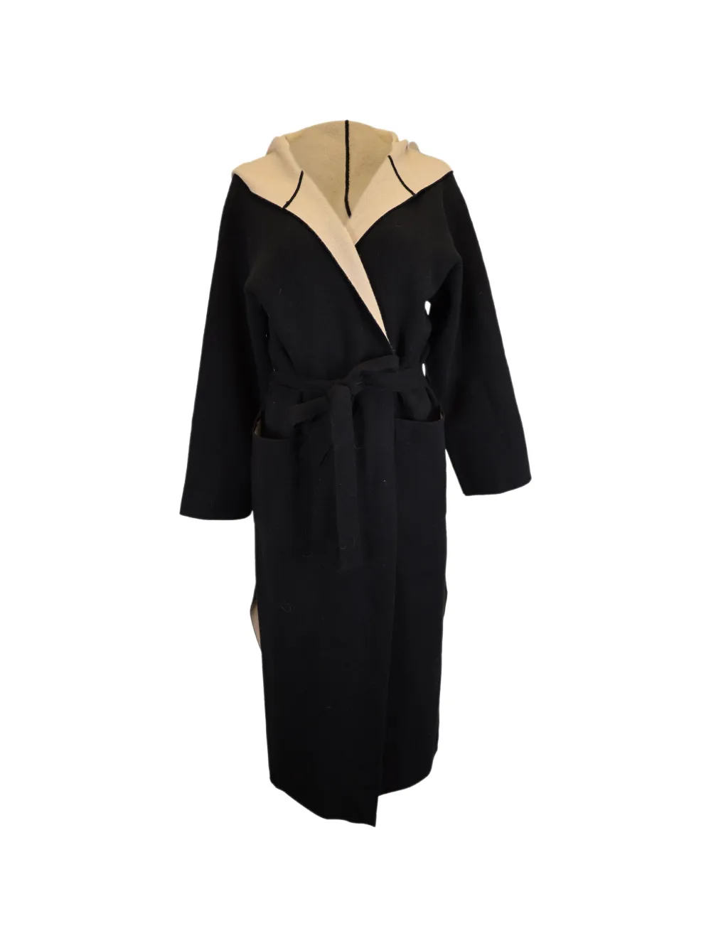 Max Mara belt-detail hooded coat - Nero