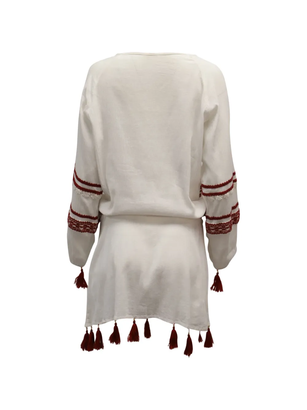 Dodo Bar Or embroidered tassel-detail mini dress - Wit