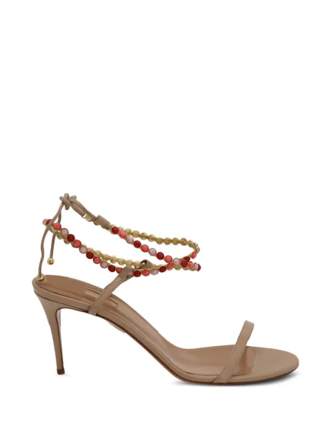 Aquazzura Livia stilet-sandaler med perledekoreret ankel