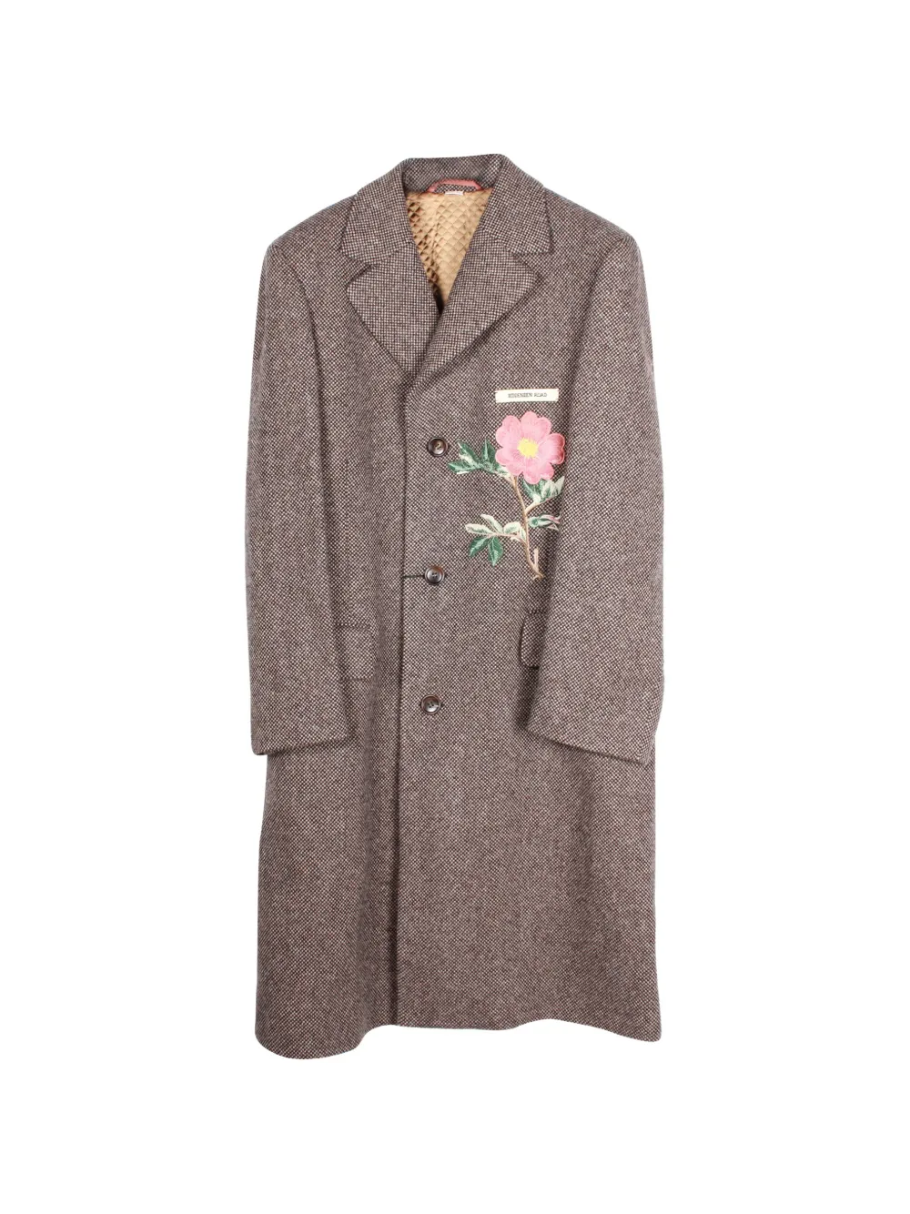 Gucci Pre-Owned floral-embroidered coat - Marrone