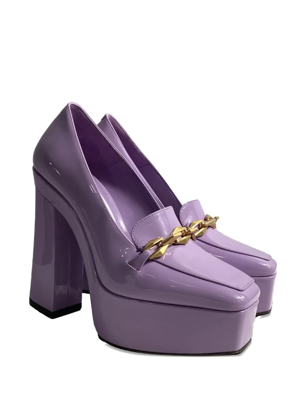 Jimmy Choo Pre-Owned chain-detail platform pumps - Paars