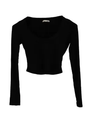 Reformation パフスリーブ クロップドトップ | ブラック | FARFETCH JP