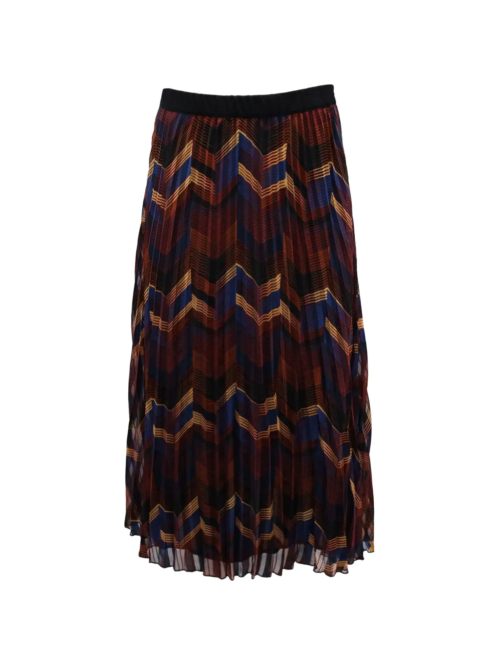 Ba&Sh zig-zag print pleated skirt - Rosso