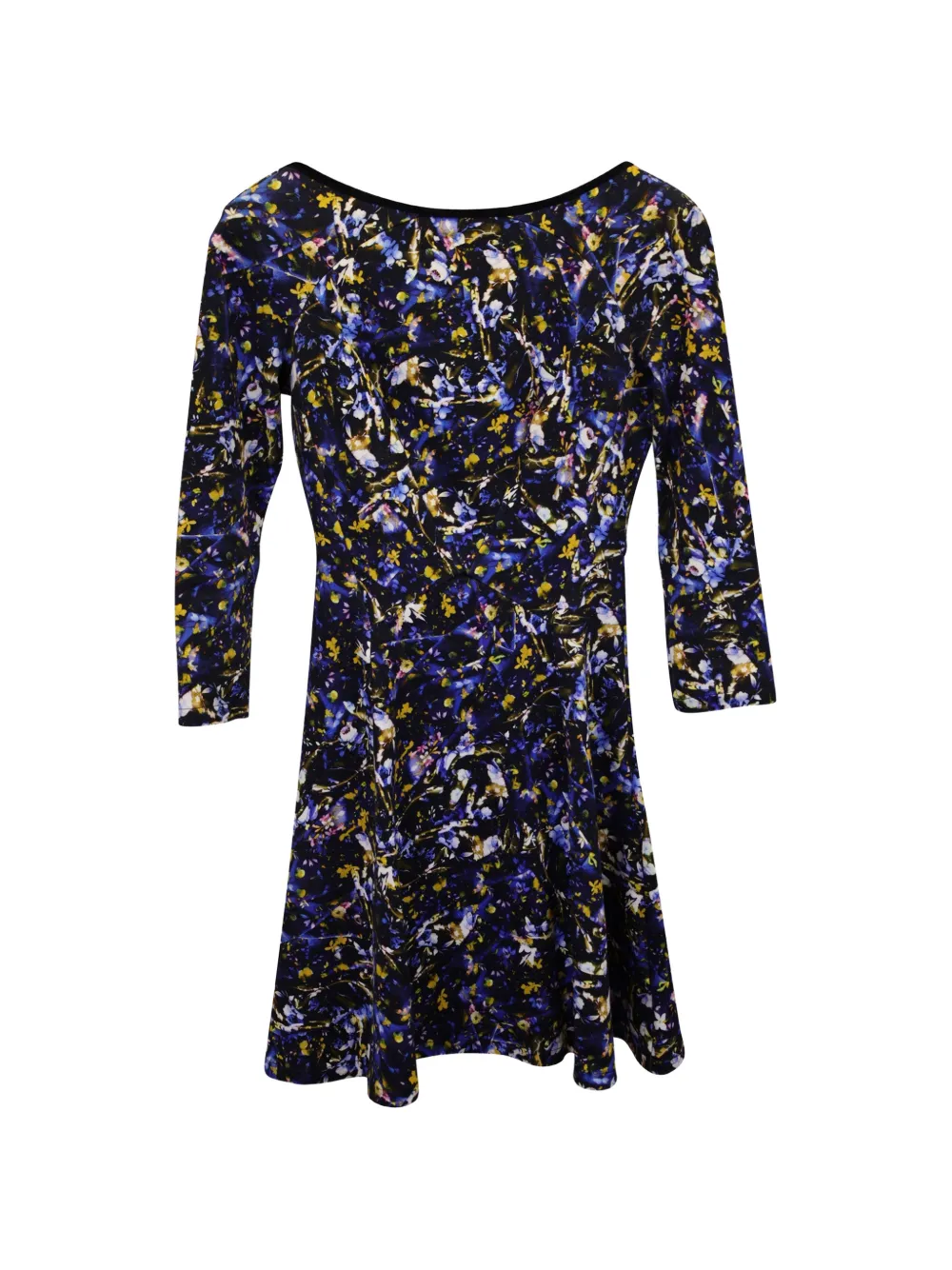 ERDEM Vivi round-neck floral-print mini dress - Nero
