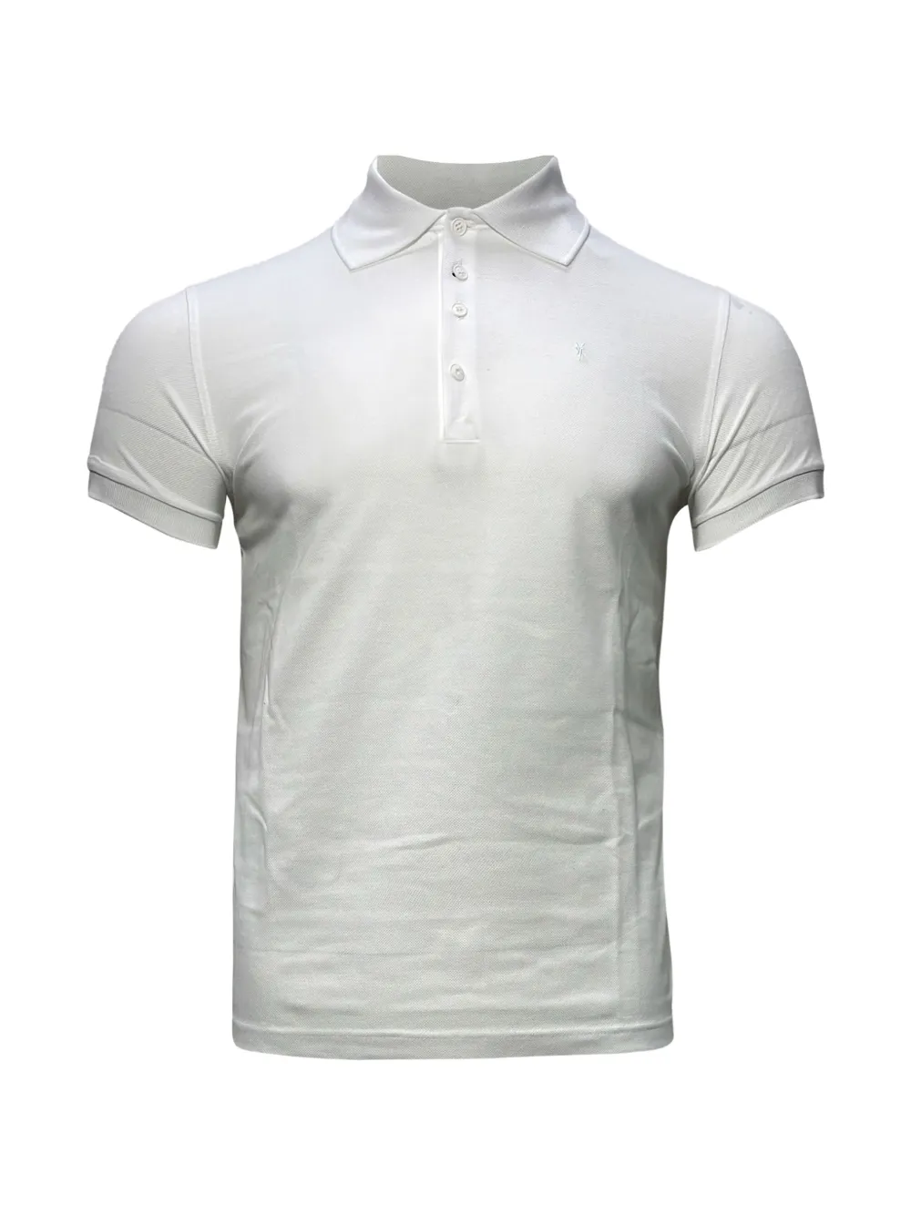 Saint Laurent Pre-Owned embroidered-logo polo shirt - Bianco