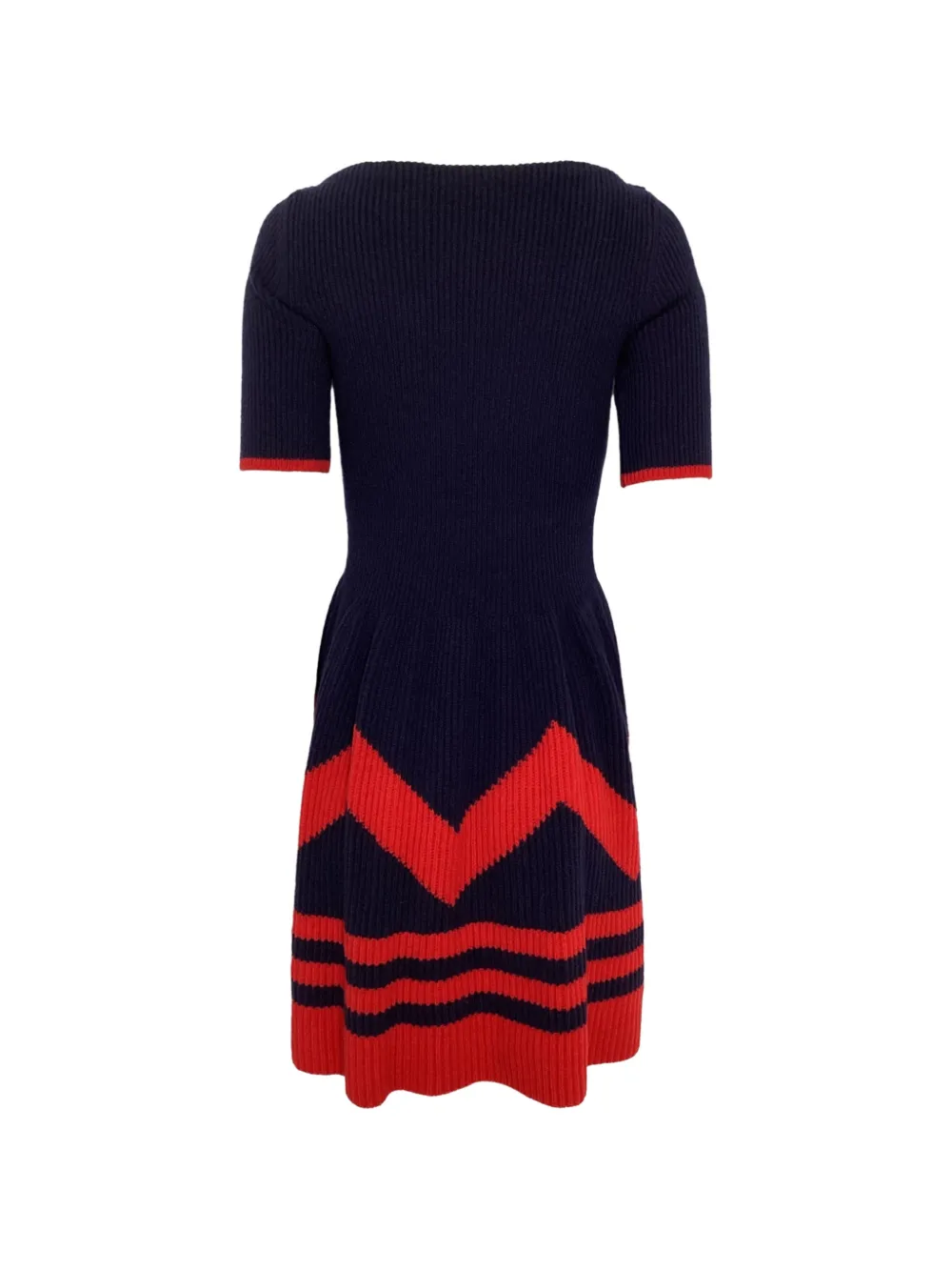 Louis Vuitton Pre-Owned round-neck ribbed-knit midi dress - Blauw