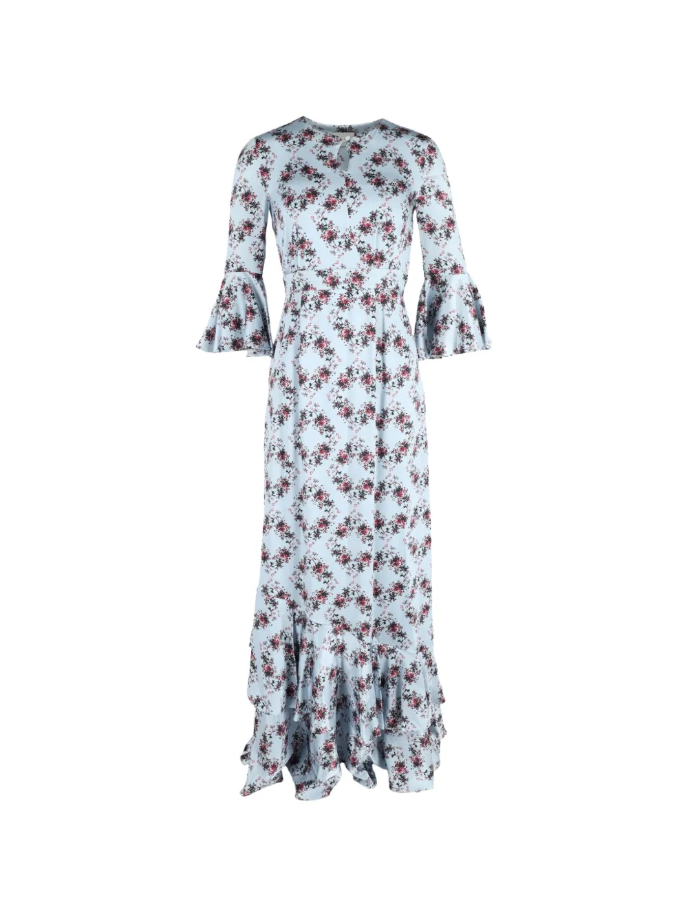 ERDEM Venice ruffle-trimmed floral dress - Blu