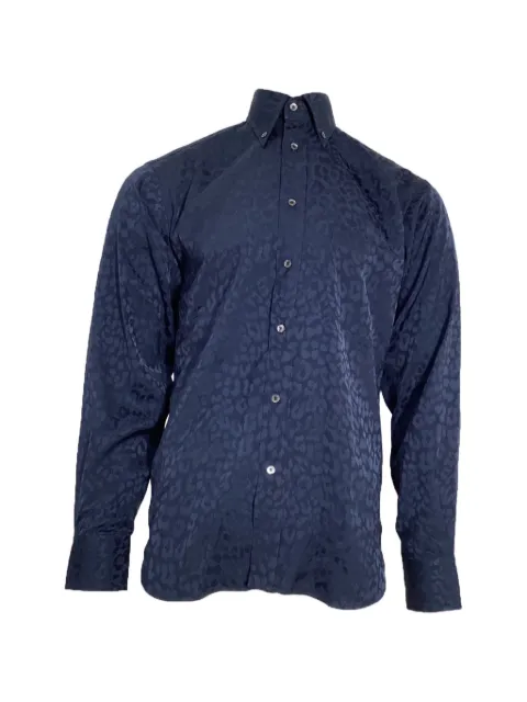 Tom Ford Vintage leopard-jacquard long-sleeve shirt