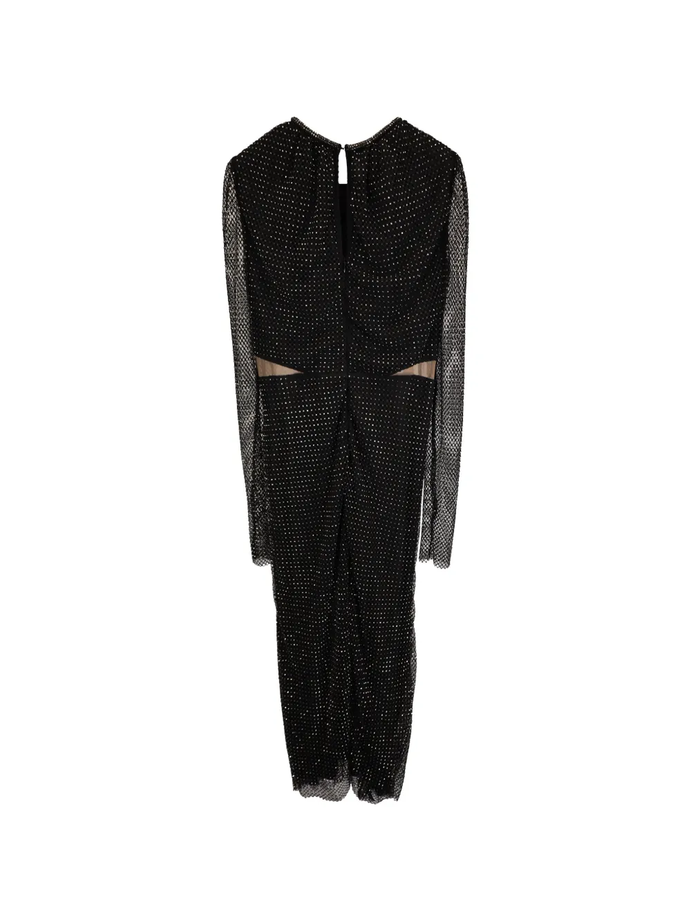 Self-Portrait Diamante Mesh cut-out dress - Zwart