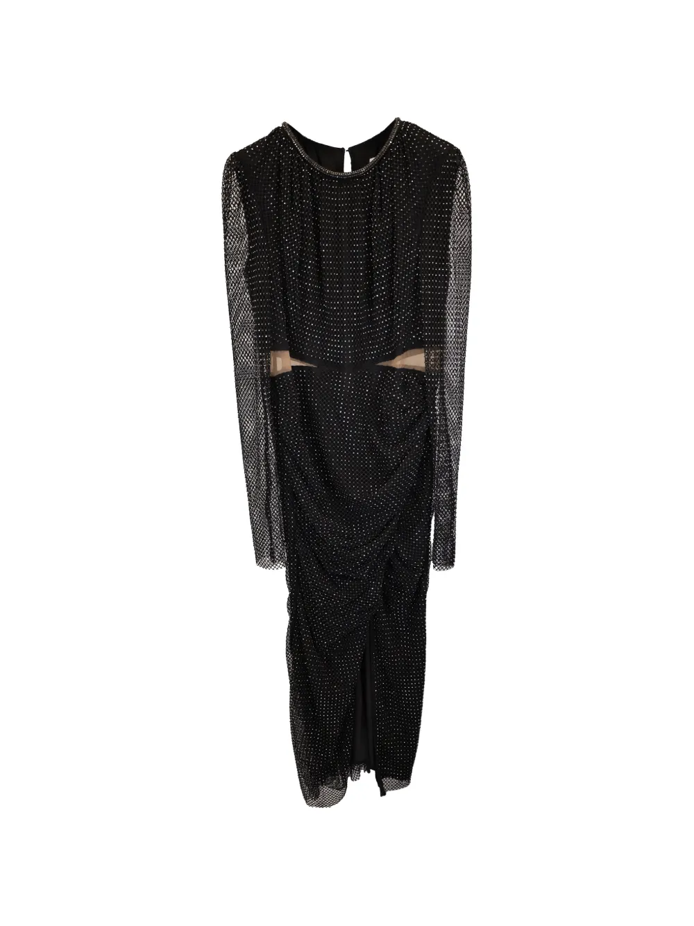 Self-Portrait Diamante Mesh cut-out dress - Nero