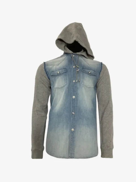 Balmain Pre-Owned hooded denim jacket