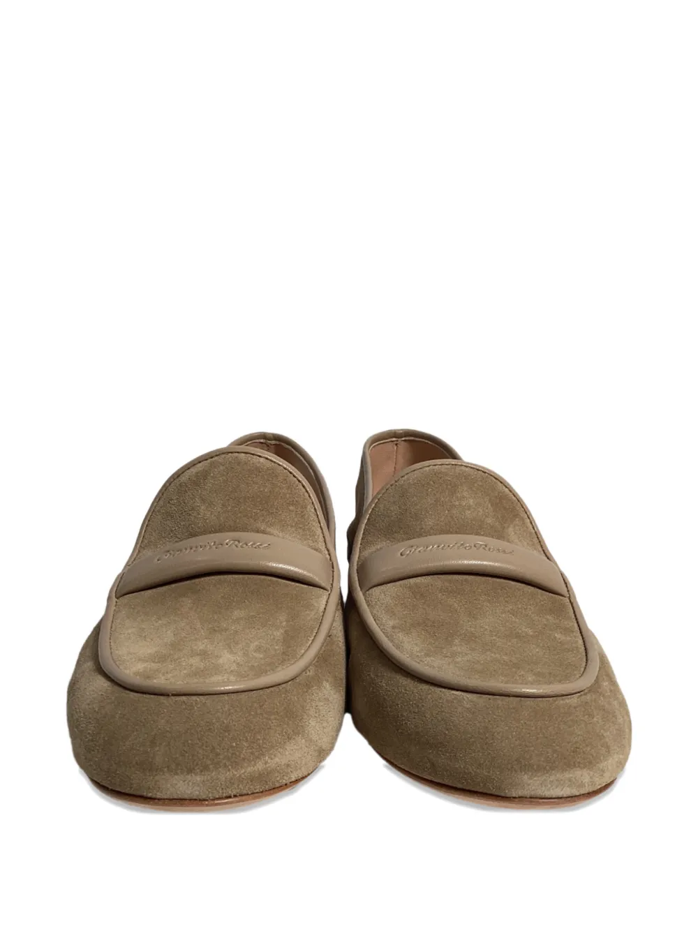 Gianvito Rossi logo suede loafers - Beige