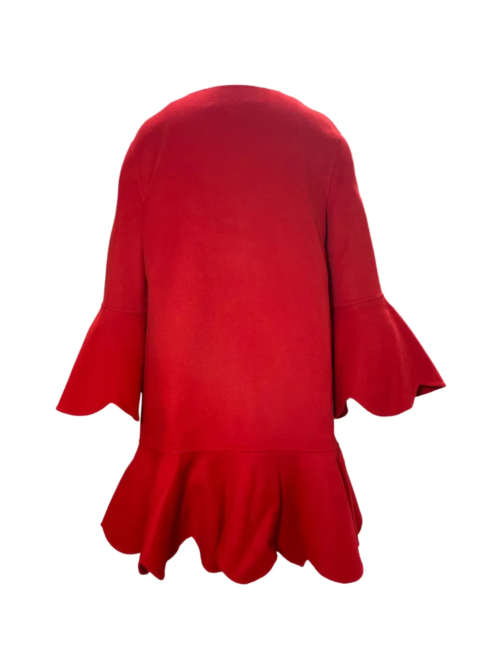 Valentino Garavani Pre-Owned ruffled hem bell sleeve coat - Rood