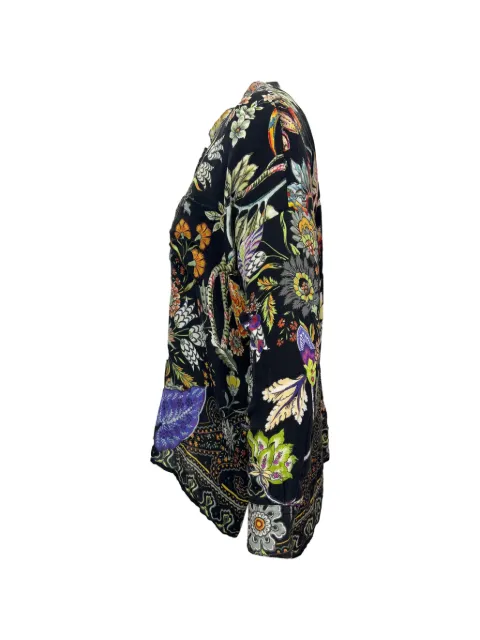 Etro Vintage printed silk long-sleeve blouse
