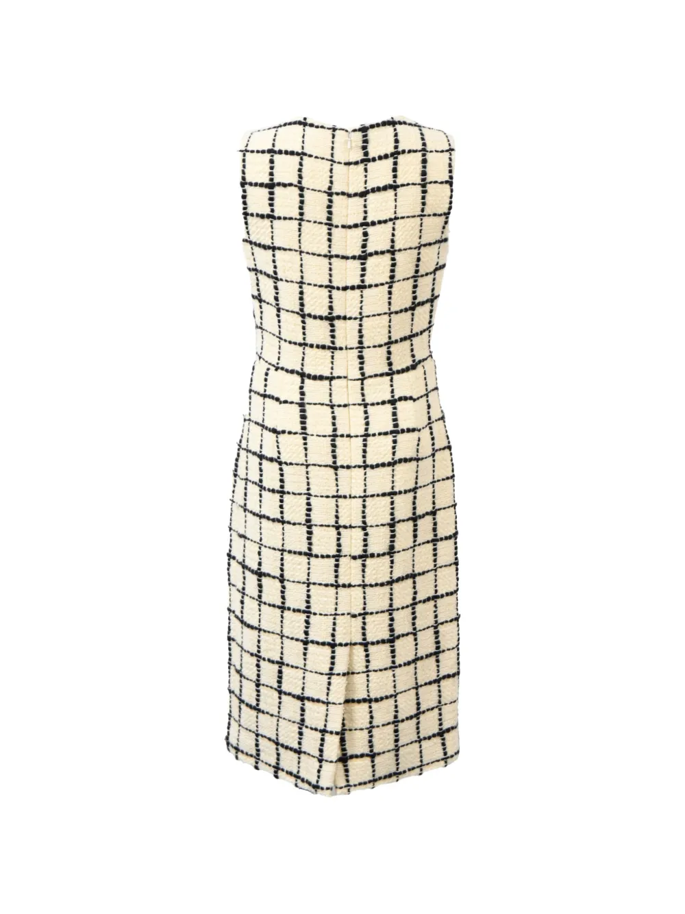 Oscar de la Renta Pre-Owned checked tweed dress - Beige