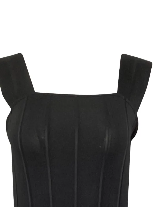 theory ribbed draped dress Theory Women's Boat Neck Midi Dress - Black