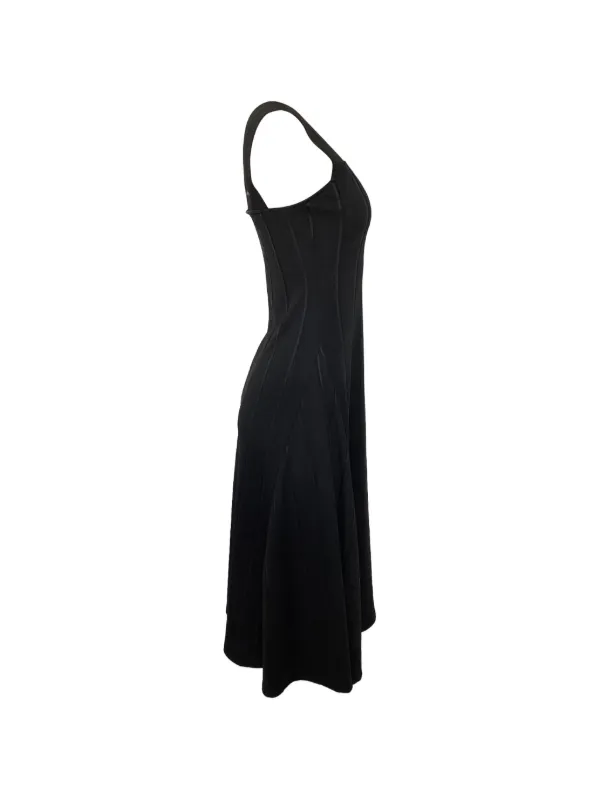 taffeta midi dress self portrait self-portrait - Black Knit Taffeta Midi Dress